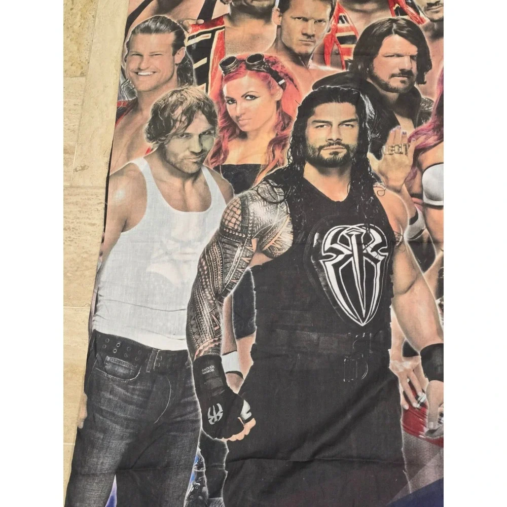 WWE Wrestling Legends Duvet Bed Cover‎ Lightweight 2015 Rock Austin EUC FULL